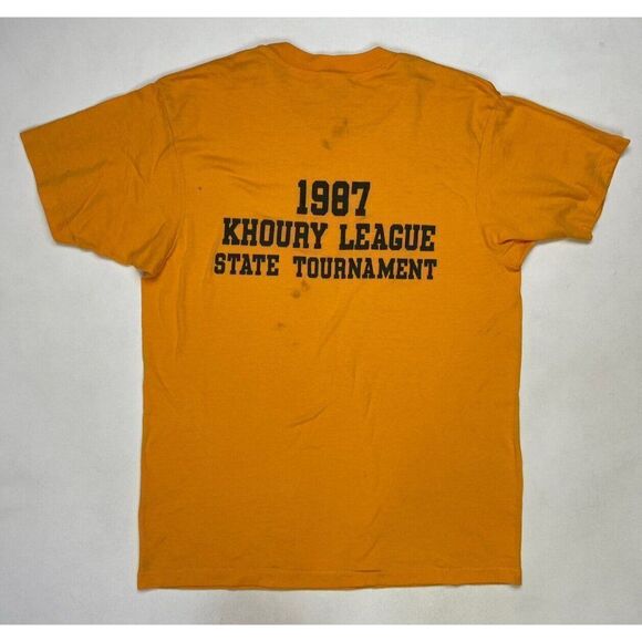 VINTAGE Khoury League State Tournament 1987 T-shirt Men Medium 80s Single Stitch - Picture 1 of 11